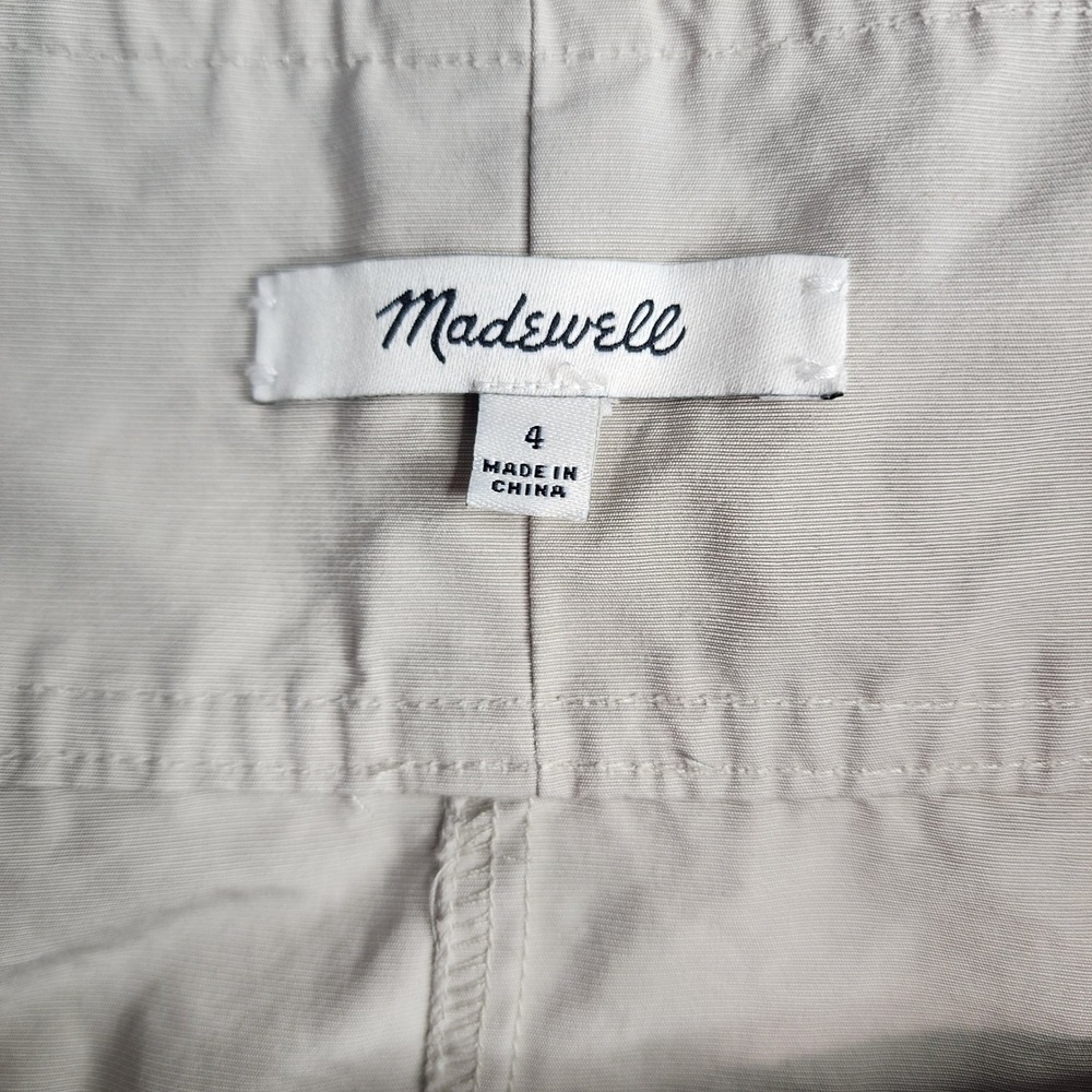 Madewell‎ Tan Utility Belted A-Line Midi Skirt Size 4 Button Front Pockets - Picture 6 of 6
